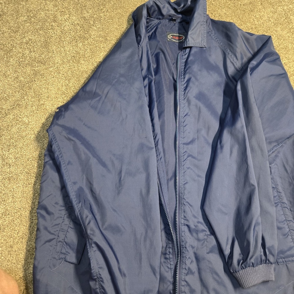 Vintage Dunlop Windbreaker Jacket Men's Size L‎ Navy Blue Short Sleeve Zip Up... - Picture 12 of 16